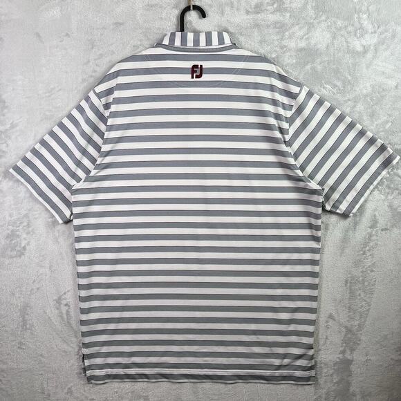 Footjoy Polo Striped Men's XL White/Grey Banyan Creek Golf Course FL Collared - Picture 9 of 13